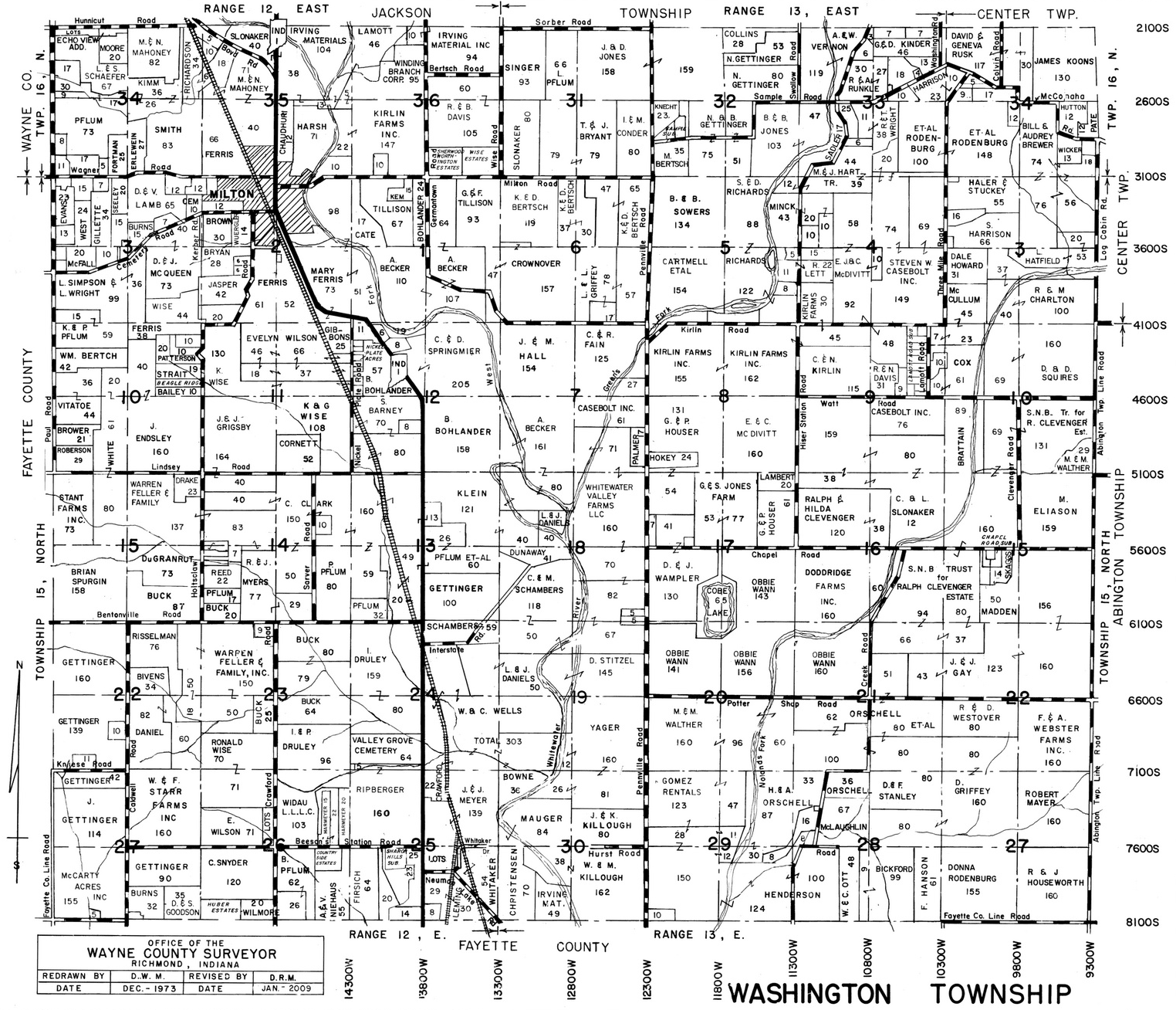 Map Of Washington Indiana Map for Washington Township, Wayne County, Indiana
